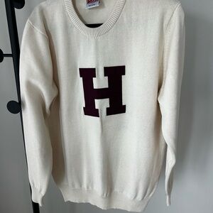 Harvard Cream Sweater with Maroon 'H'